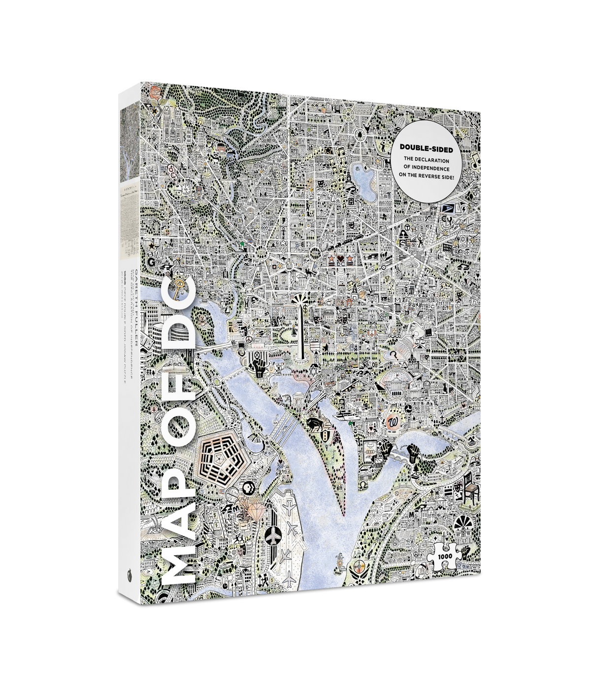 Map of DC and The Declaration of Independence 1000 Piece Jigsaw Puzzle | Pomegranate