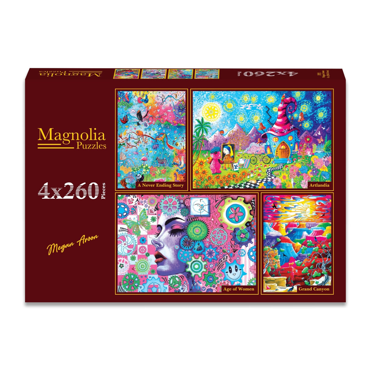 Megan Aroon 4 x 260 Pieces Jigsaw Puzzles | Magnolia - Jigsaw Puzzles - The Puzzle Center
