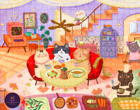 Meow Moments Art Puzzle 500 Pieces | Elewhite - Jigsaw Puzzles - The Puzzle Center