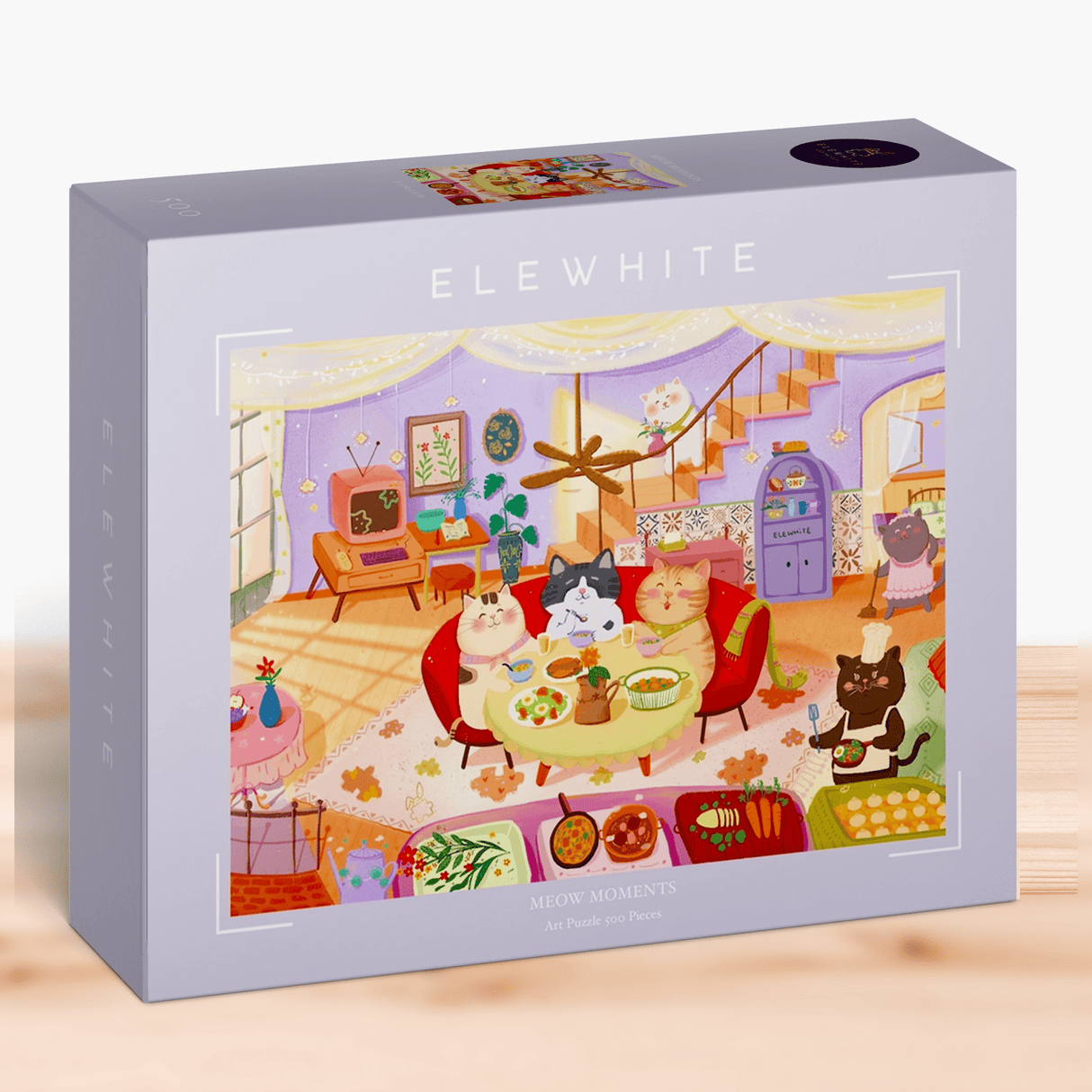Meow Moments Art Puzzle 500 Pieces | Elewhite - Jigsaw Puzzles - The Puzzle Center