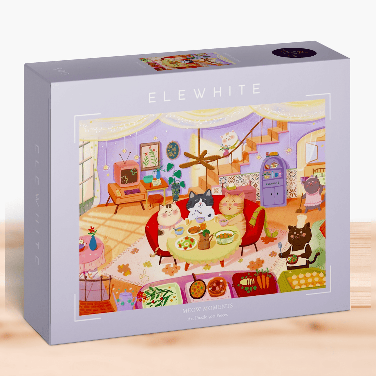 Meow Moments Art Puzzle 500 Pieces | Elewhite - Jigsaw Puzzles - The Puzzle Center