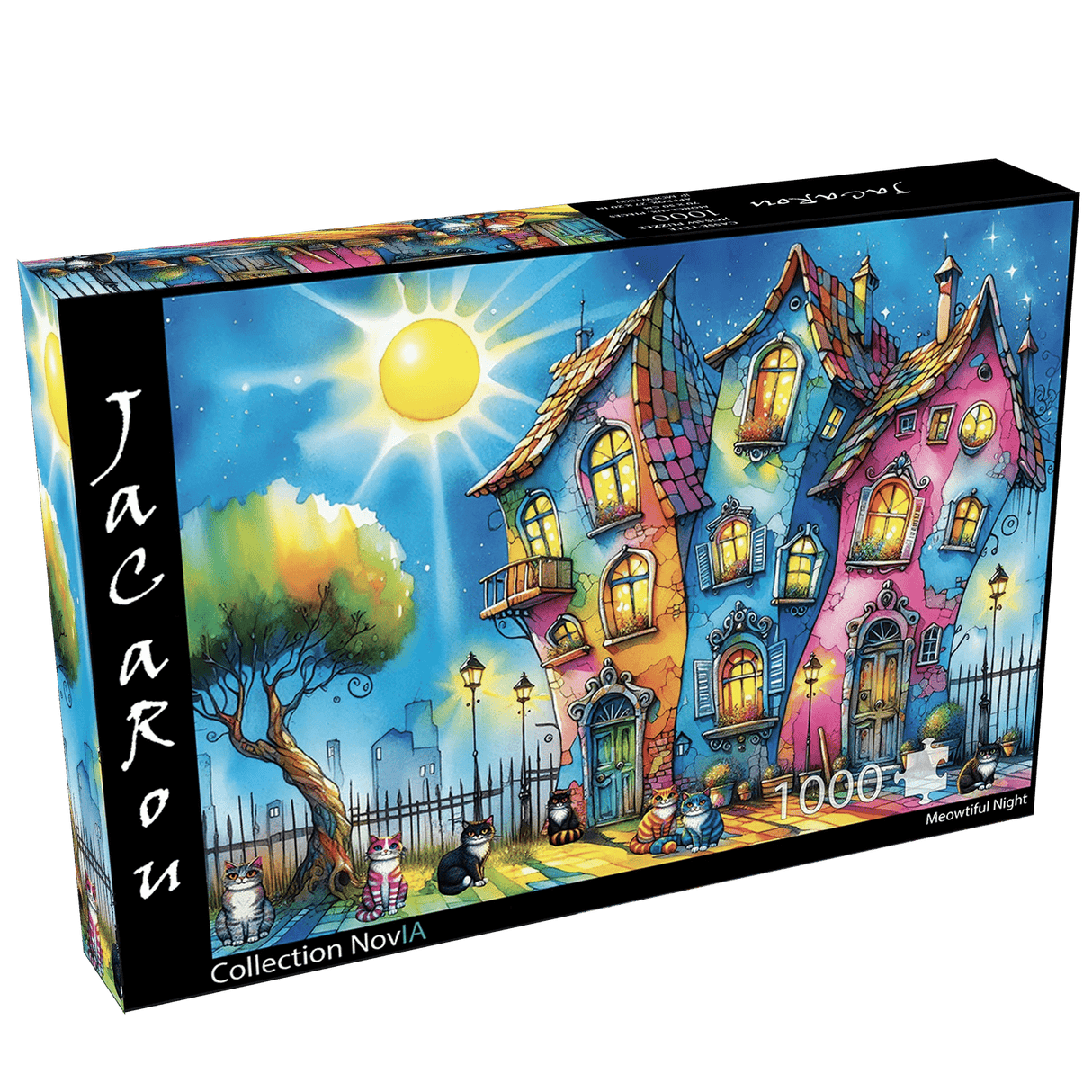 Meowtiful Night 1000 Piece Jigsaw Puzzle by JaCaRou Puzzles - Jigsaw Puzzles - The Puzzle Center