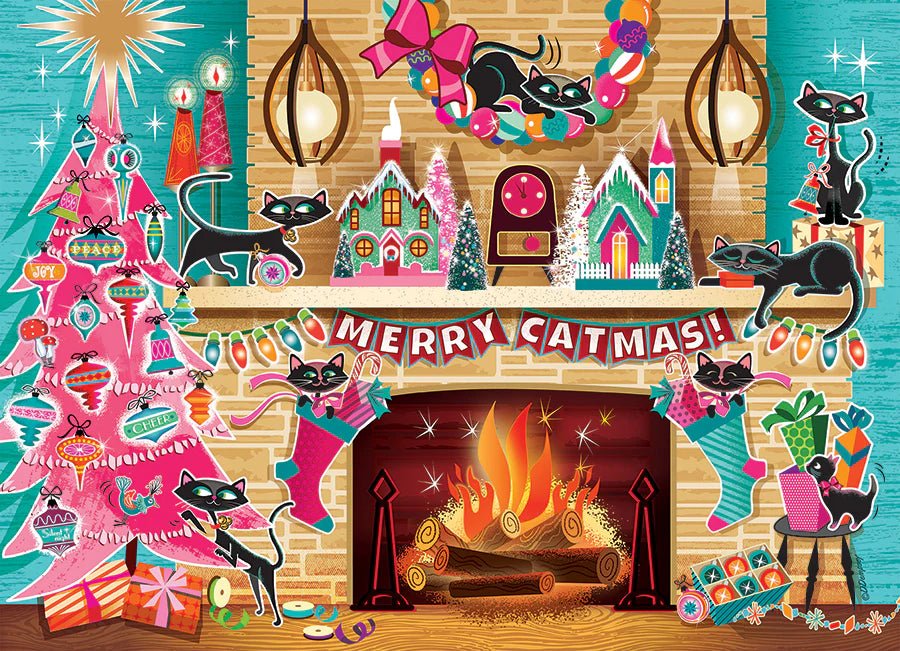 Merry Catmas 500 Piece Jigsaw Puzzle | Cobble Hill - Jigsaw Puzzles - The Puzzle Center