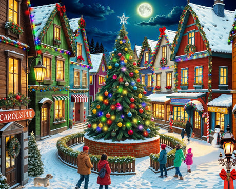 Merry Town Square 1000 Piece Jigsaw Puzzle | Springbok Puzzles - Springbok Puzzles - Jigsaw Puzzles - The Puzzle Center