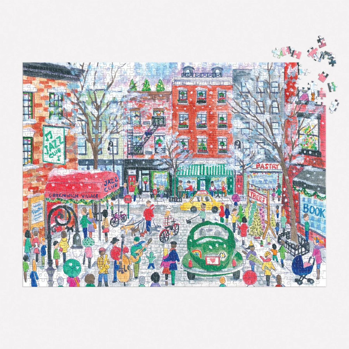 Michael Storrings Christmas in Greenwich Village 1000 Piece Jigsaw Puzzle | Galison - Jigsaw Puzzles - The Puzzle Center