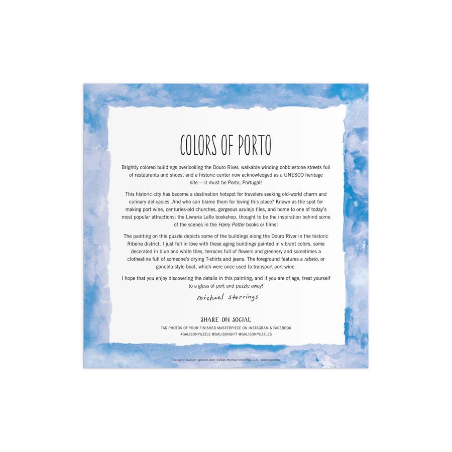 Michael Storrings Colors Of Porto 500 Piece Jigsaw Puzzle by Galison - Galison - Jigsaw Puzzles - The Puzzle Center
