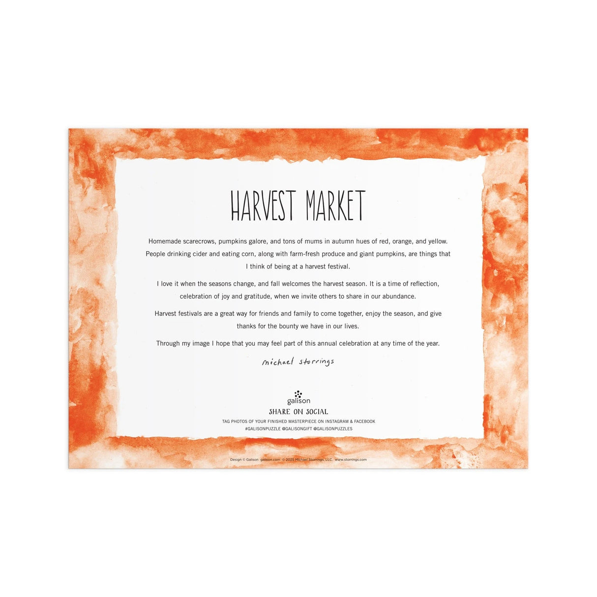 Michael Storrings Harvest Market 1000 Piece Jigsaw Puzzle | Galison - Jigsaw Puzzles - The Puzzle Center