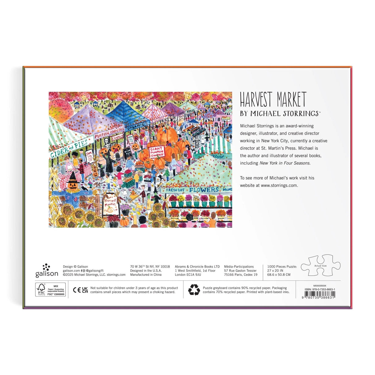 Michael Storrings Harvest Market 1000 Piece Jigsaw Puzzle | Galison - Jigsaw Puzzles - The Puzzle Center