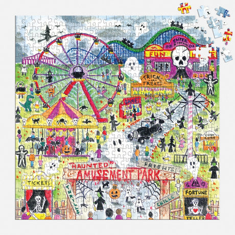 Michael Storrings Haunted Amusement Park 500 Piece Jigsaw Puzzle | Galison - Jigsaw Puzzles - The Puzzle Center