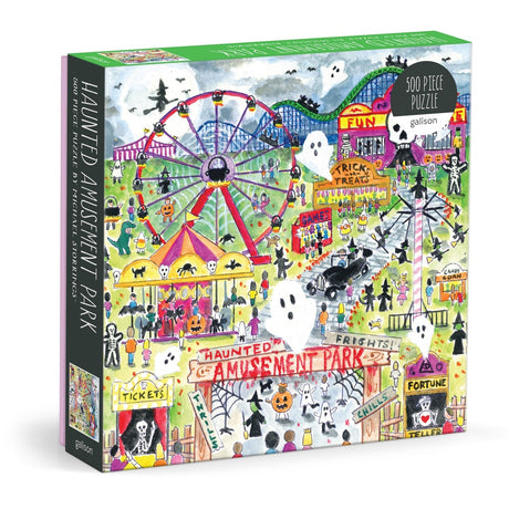 Michael Storrings Haunted Amusement Park 500 Piece Jigsaw Puzzle | Galison - Jigsaw Puzzles - The Puzzle Center