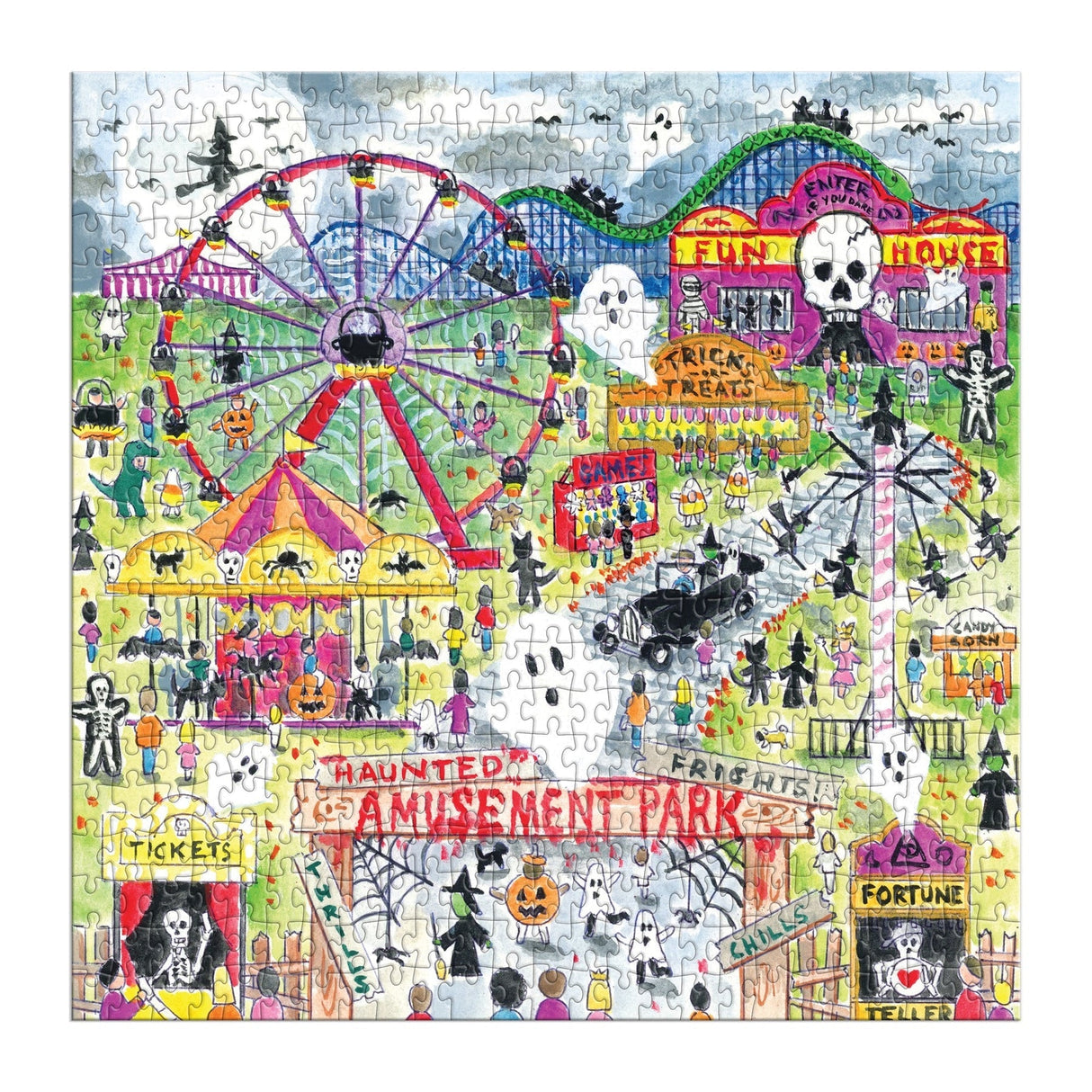 Michael Storrings Haunted Amusement Park 500 Piece Jigsaw Puzzle | Galison - Jigsaw Puzzles - The Puzzle Center