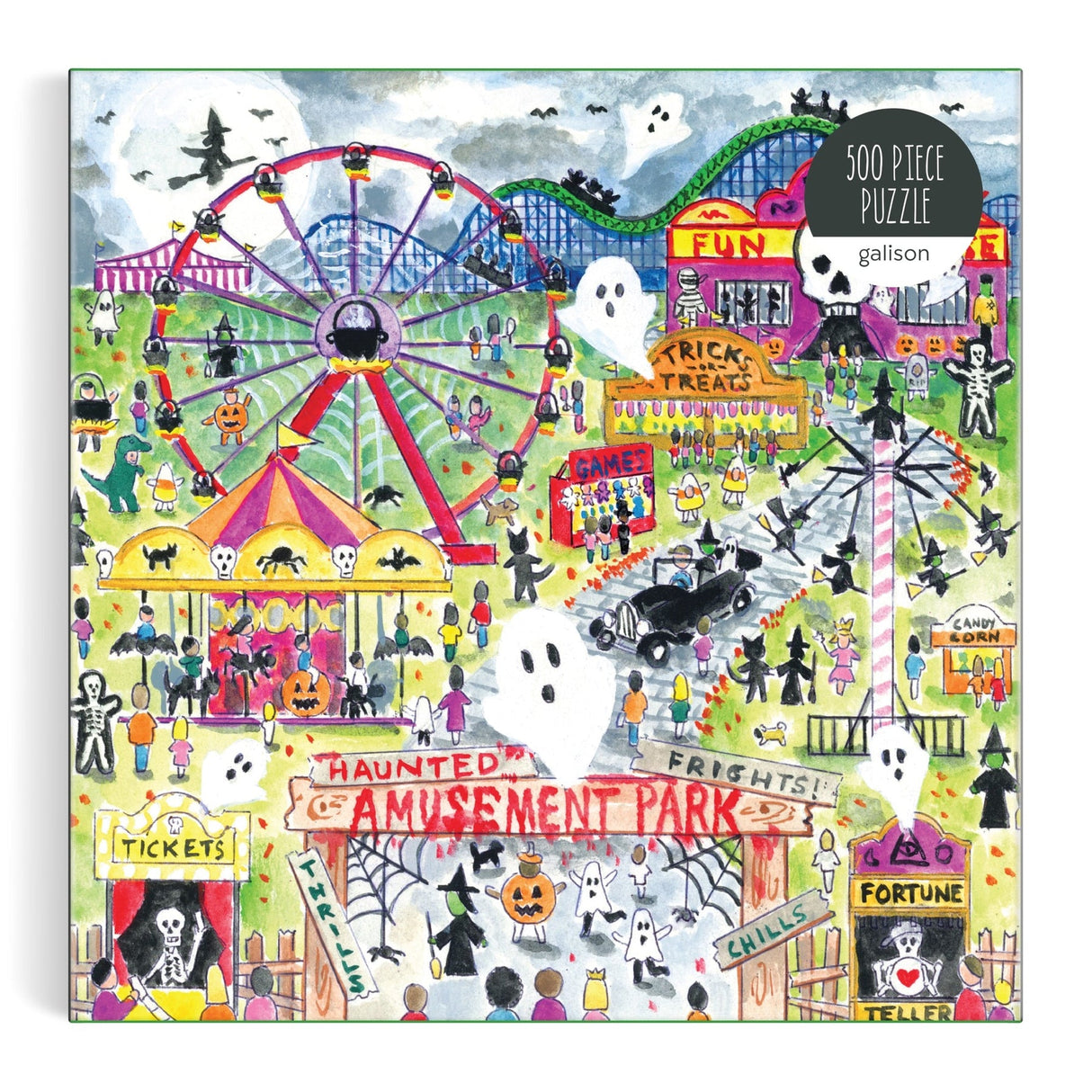 Michael Storrings Haunted Amusement Park 500 Piece Jigsaw Puzzle | Galison