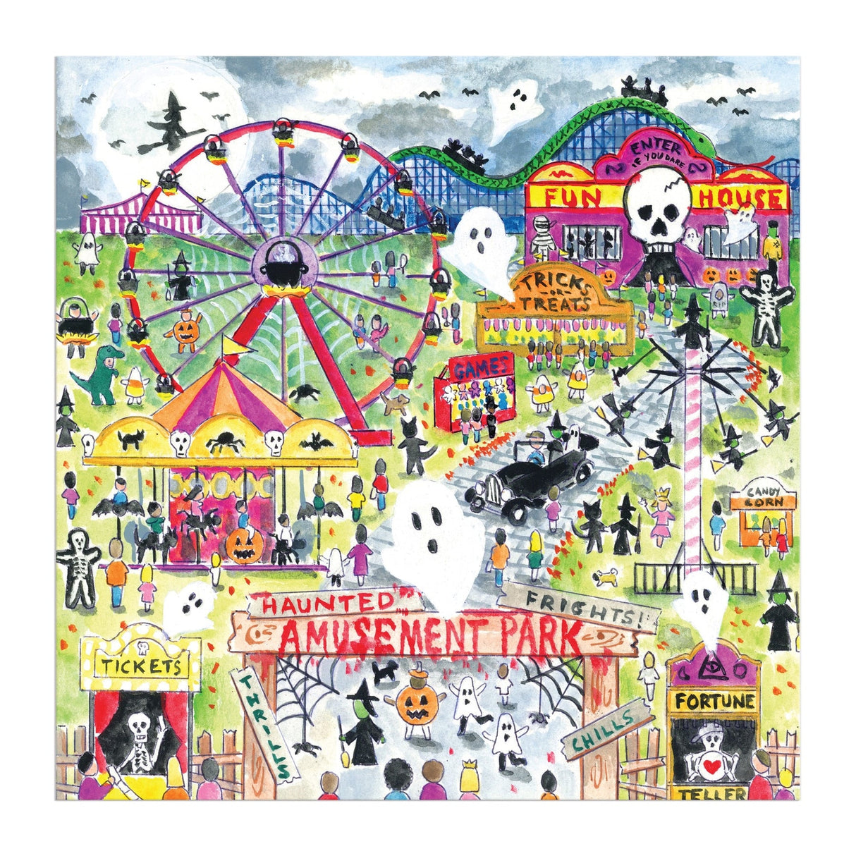 Michael Storrings Haunted Amusement Park 500 Piece Jigsaw Puzzle | Galison