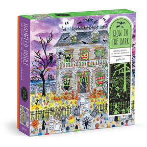 Michael Storrings Haunted House 500 Piece Glow in the Dark Jigsaw Puzzle | Galison - Jigsaw Puzzles - The Puzzle Center