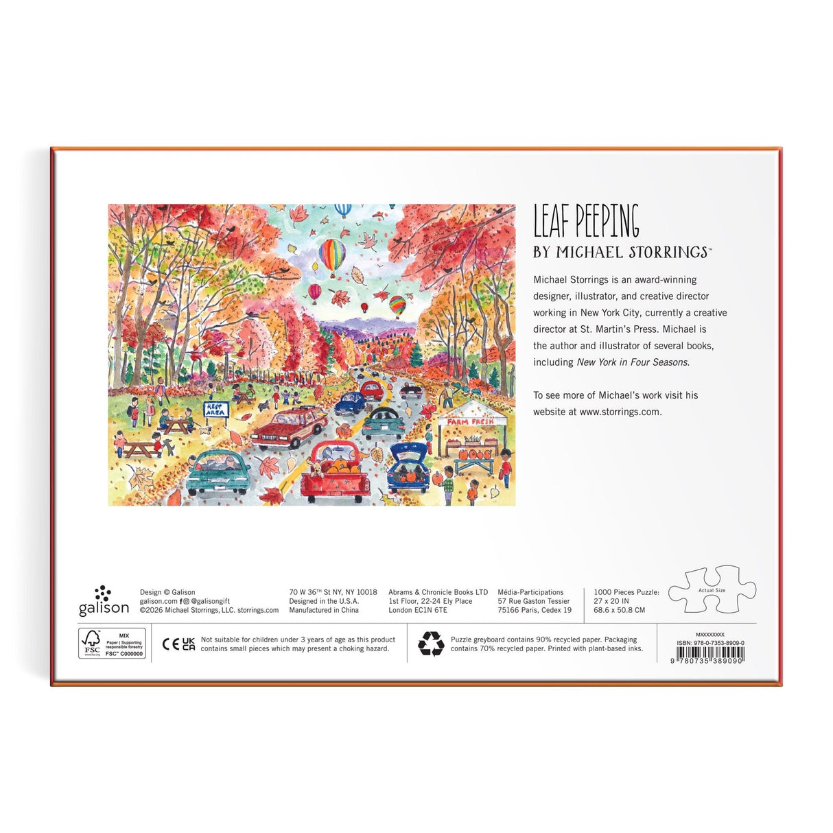 Michael Storrings Leaf Peeping 1000 Piece Jigsaw Puzzle | Galison