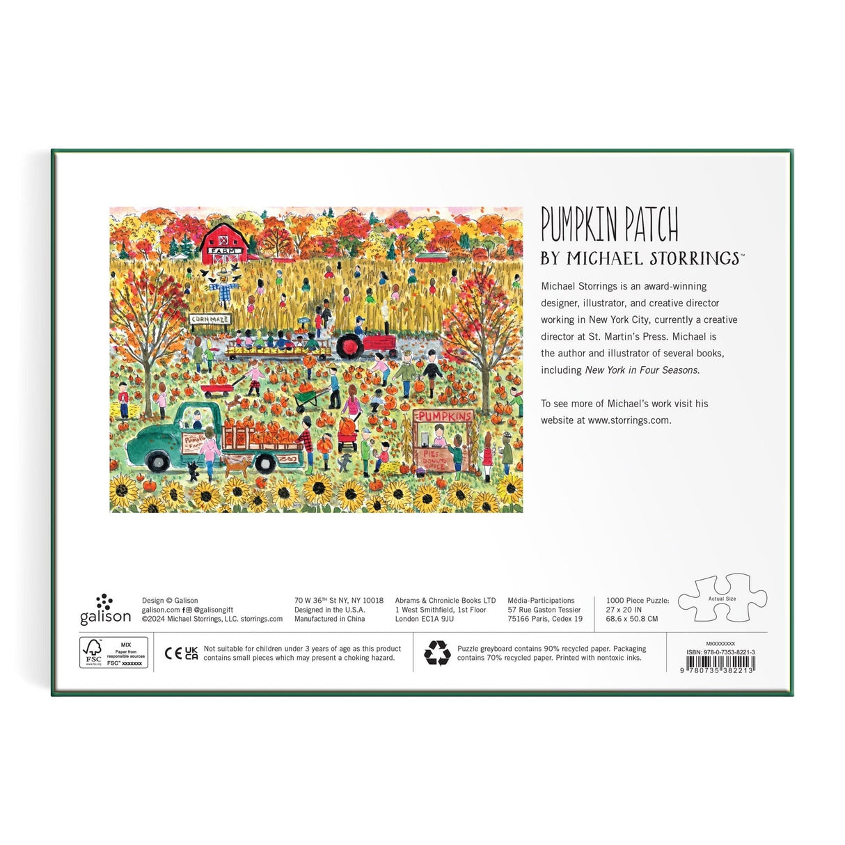 Michael Storrings Pumpkin Patch 1000 Piece Jigsaw Puzzle | Galison