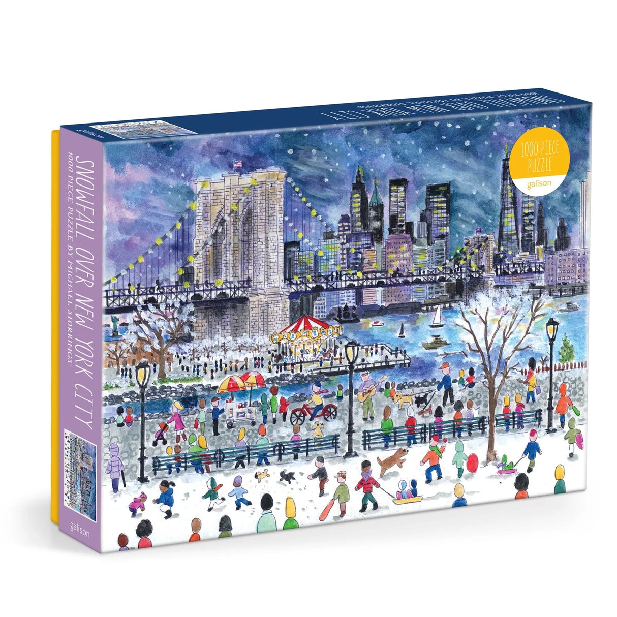 Michael Storrings Snowfall Over New York City 1000 Piece Jigsaw Puzzle | Galison - Jigsaw Puzzles - The Puzzle Center