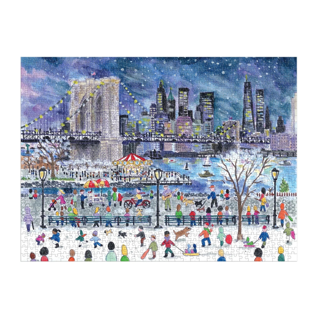 Michael Storrings Snowfall Over New York City 1000 Piece Jigsaw Puzzle | Galison - Jigsaw Puzzles - The Puzzle Center