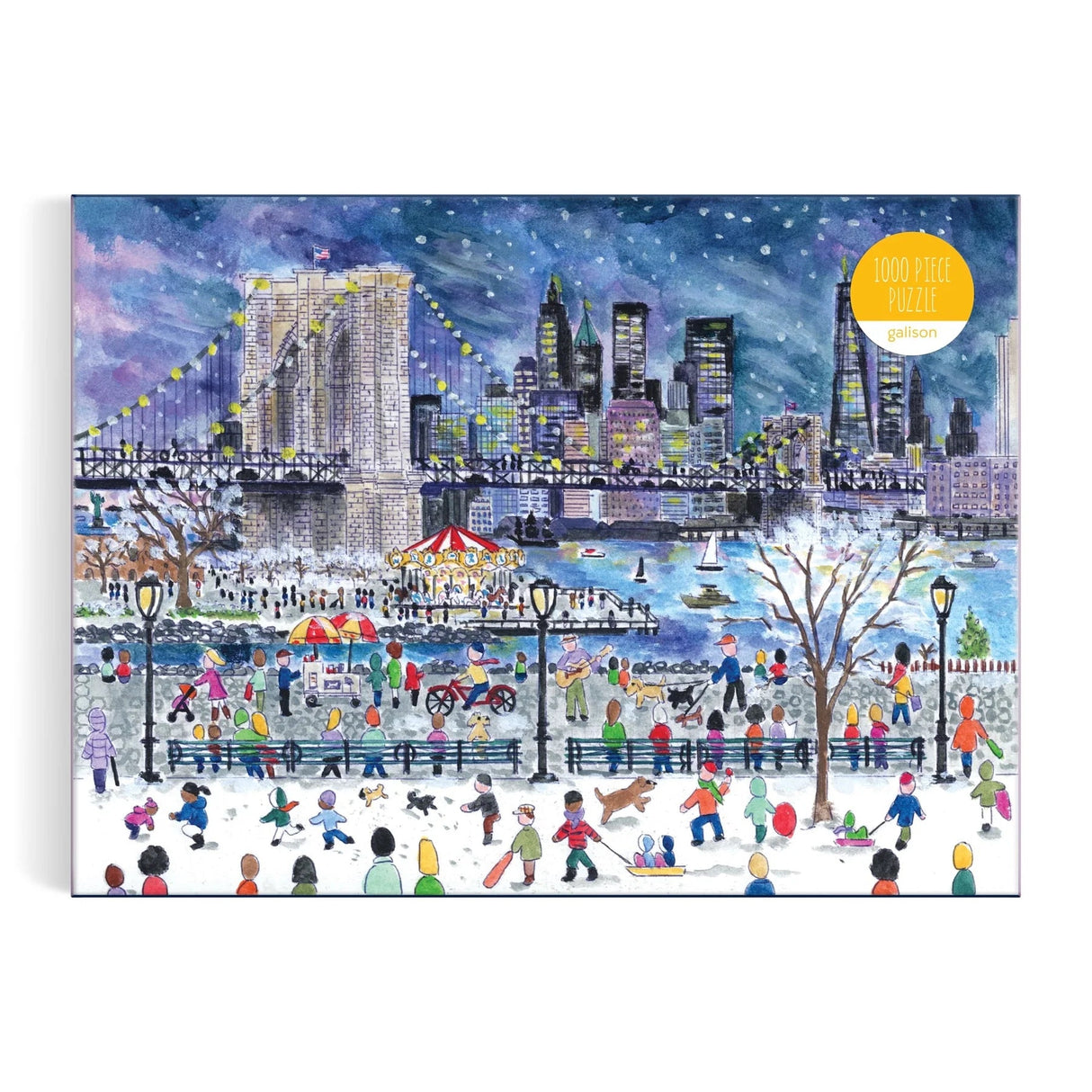 Michael Storrings Snowfall Over New York City 1000 Piece Jigsaw Puzzle | Galison - Jigsaw Puzzles - The Puzzle Center