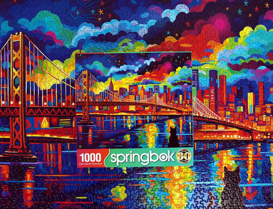 Midnight in San Francisco 1000 Piece Jigsaw Puzzle by Springbok Puzzles - Springbok Puzzles - Jigsaw Puzzles - The Puzzle Center - 
