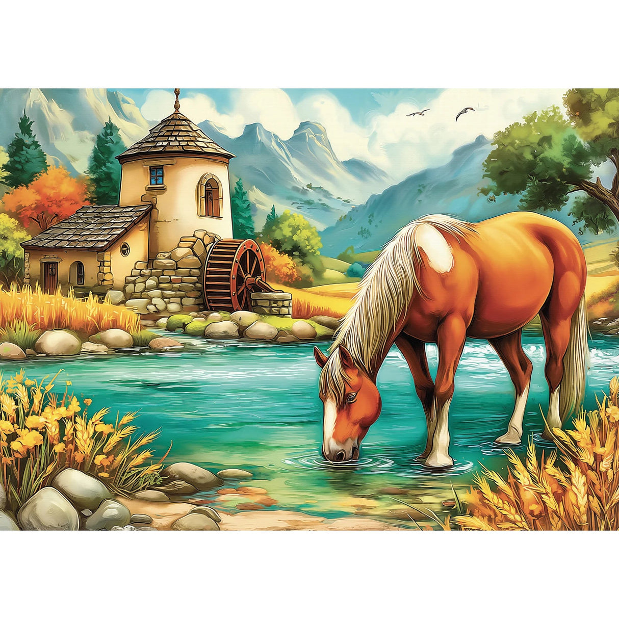 Millstream Pause 1000 Piece Jigsaw Puzzle | JaCaRou Puzzles - Jigsaw Puzzles - The Puzzle Center