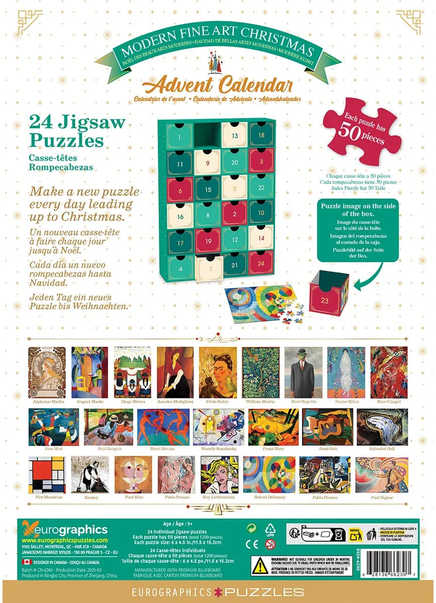 Modern Fine Art Christmas 24 x 50 Piece Jigsaw Puzzles | Eurographics - Jigsaw Puzzles - The Puzzle Center