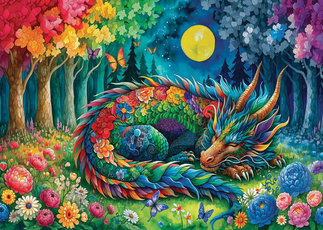 Moonlit Dragon Dreams 1000 Piece Jigsaw Puzzle | Delfy Puzzles - Jigsaw Puzzles - The Puzzle Center