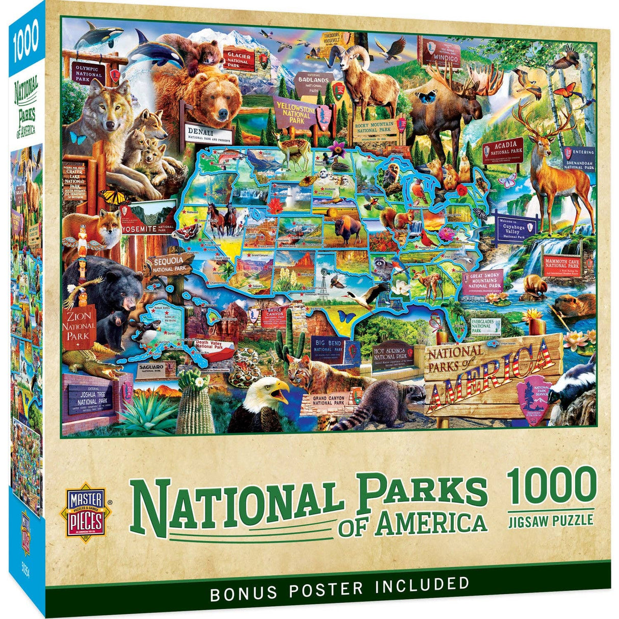 National Parks of America 1000 Piece Jigsaw Jigsaw Puzzle by Masterpieces Puzzles - Masterpieces Puzzles - Jigsaw Puzzles - The Puzzle Center
