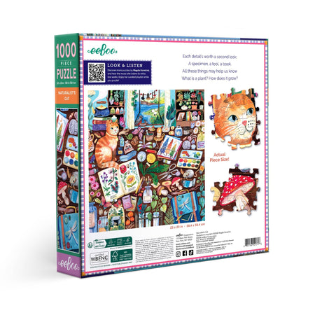 Naturalist's Cat 1000 Piece Jigsaw Puzzle | eeBoo - Jigsaw Puzzles - The Puzzle Center