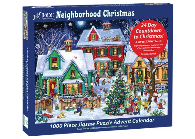 Neighborhood Christmas Advent Calendar 1000 Pieces | Vermont Christmas Co