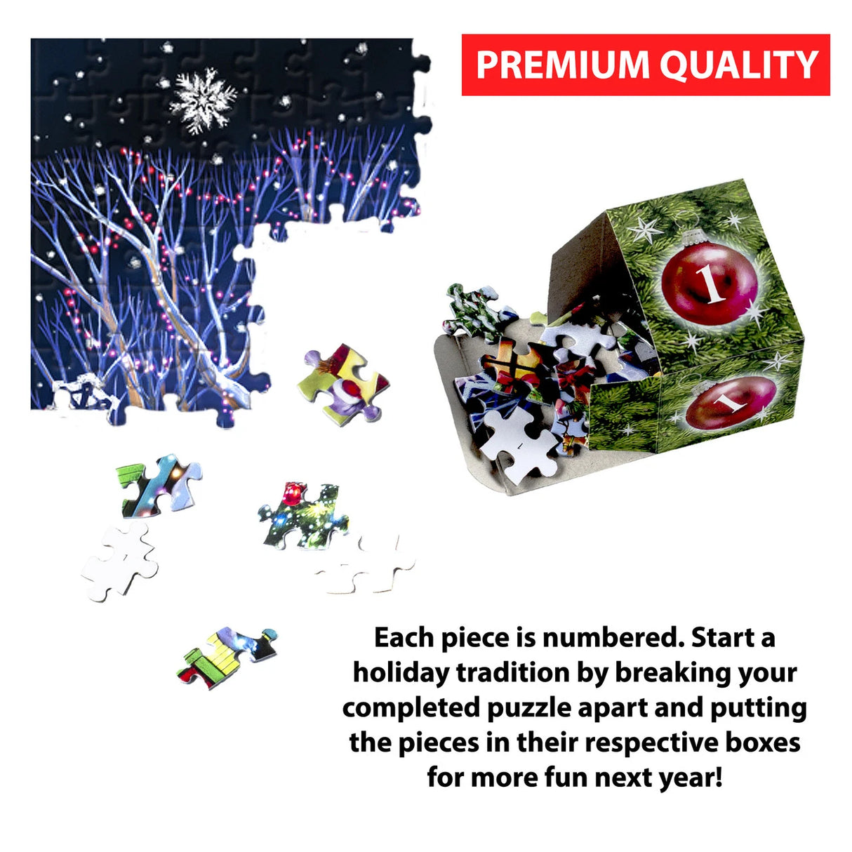 Neighborhood Christmas Advent Calendar 1000 Pieces | Vermont Christmas Co