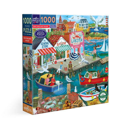 New England Wharf 1000 Piece Jigsaw Puzzle | eeBoo - Jigsaw Puzzles - The Puzzle Center
