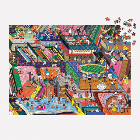 Novel Neighborhood 1000 Piece Foil Jigsaw Puzzle by Galison Puzzles - Galison - Jigsaw Puzzles - The Puzzle Center