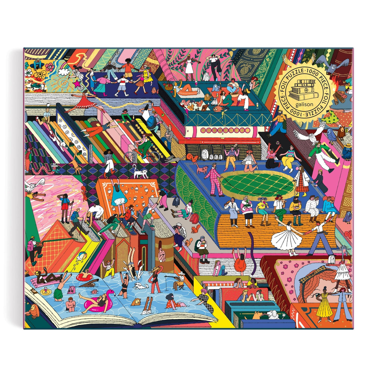 Novel Neighborhood 1000 Piece Foil Jigsaw Puzzle by Galison Puzzles - Galison - Jigsaw Puzzles - The Puzzle Center