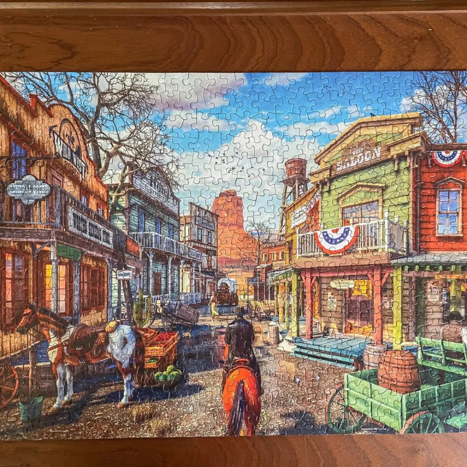 Old Western Town 500 Piece Jigsaw Puzzle by Springbok Puzzles - Springbok Puzzles - Jigsaw Puzzles - The Puzzle Center