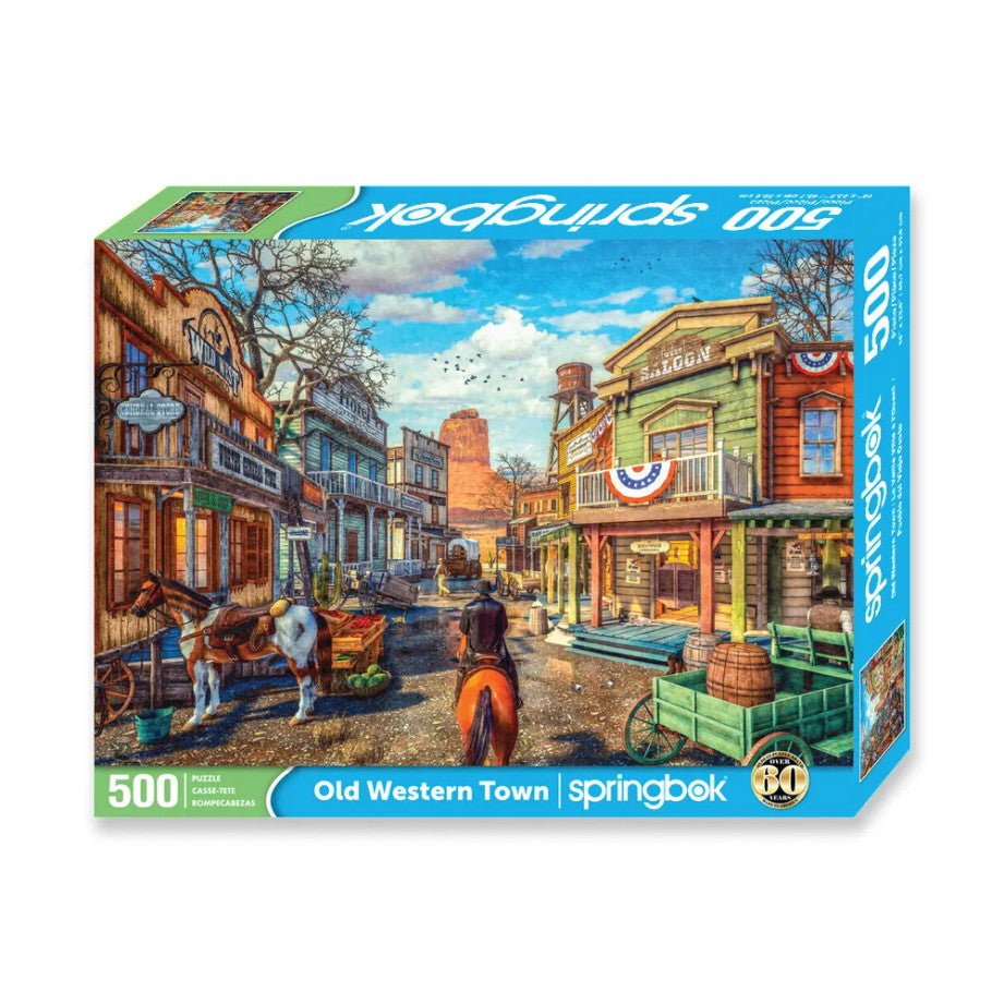 Old Western Town 500 Piece Jigsaw Puzzle by Springbok Puzzles - Springbok Puzzles - Jigsaw Puzzles - The Puzzle Center