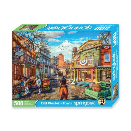 Old Western Town 500 Piece Jigsaw Puzzle by Springbok Puzzles - Springbok Puzzles - Jigsaw Puzzles - The Puzzle Center