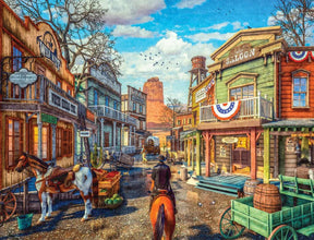 Old Western Town 500 Piece Jigsaw Puzzle by Springbok Puzzles - Springbok Puzzles - Jigsaw Puzzles - The Puzzle Center
