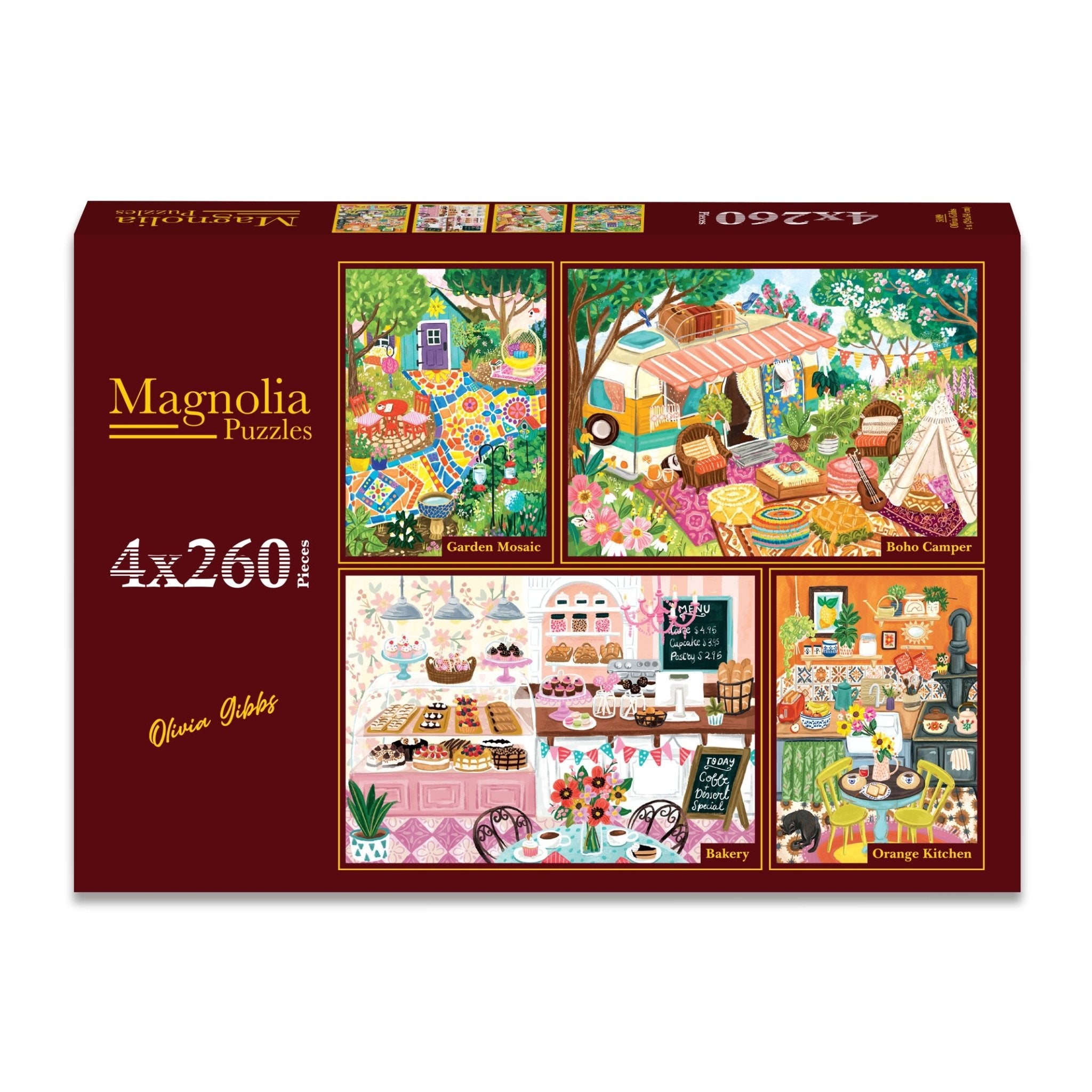 Olivia Gibbs 4x260 Piece Puzzles | Magnolia – The Puzzle Center
