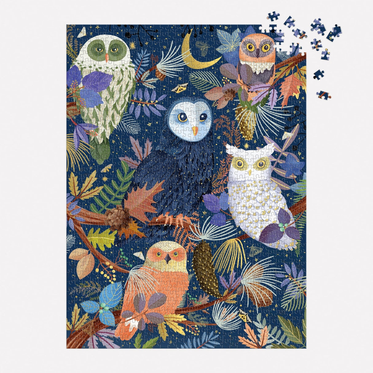 Owls At Dawn 1000 Piece Foil Jigsaw Puzzle | Galison