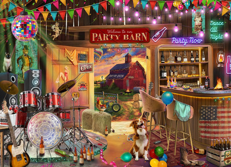 Party Barn 1000 Piece Jigsaw Puzzle | Vermont Christmas Co - Jigsaw Puzzles - The Puzzle Center