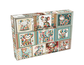 Patchwork Animal Parade 1000 Piece Jigsaw Puzzle | Delfy Puzzles - Jigsaw Puzzles - The Puzzle Center