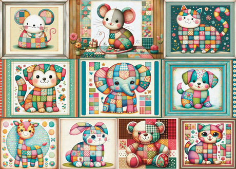 Patchwork Animal Parade 1000 Piece Jigsaw Puzzle | Delfy Puzzles - Jigsaw Puzzles - The Puzzle Center