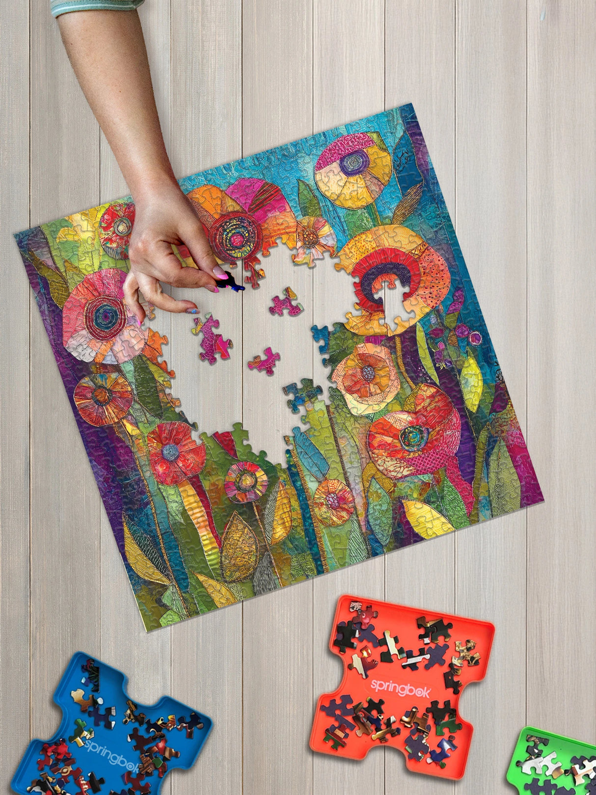 Patchwork Petals 500 Piece Jigsaw Puzzle | Springbok Puzzles