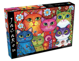 Patterned Purr Group 1000 Piece Jigsaw Puzzle | JaCaRou Puzzles - Jigsaw Puzzles - The Puzzle Center