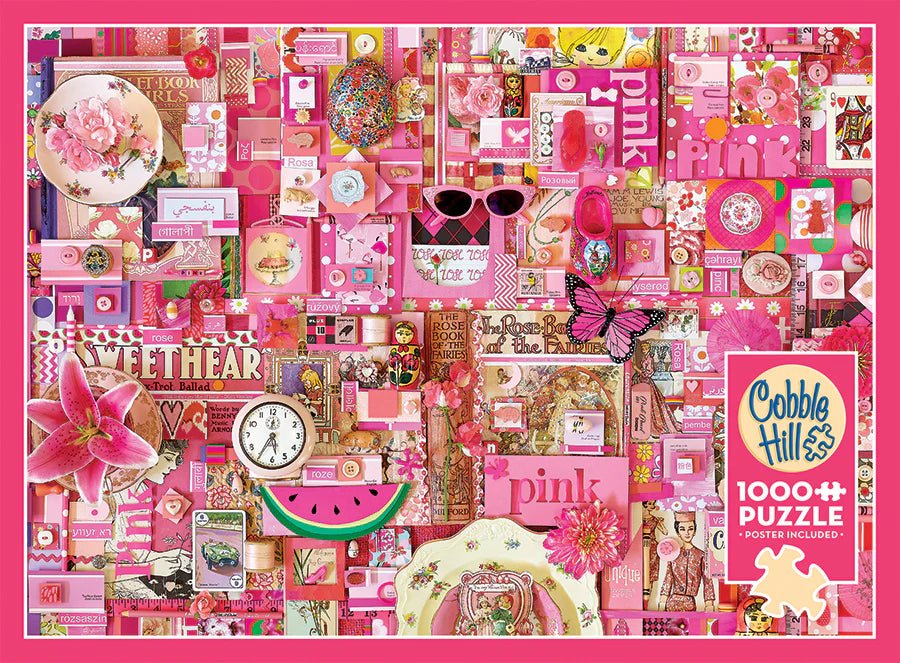 Pink 1000 Piece Puzzle by Cobble Hill Puzzles - Cobble Hill Puzzles - Jigsaw Puzzles - The Puzzle Center