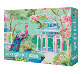 Pink Peacock Oasis 500 Piece Jigsaw Puzzle | Springbok Puzzles - Jigsaw Puzzles - The Puzzle Center