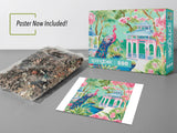 Pink Peacock Oasis 500 Piece Jigsaw Puzzle | Springbok Puzzles - Jigsaw Puzzles - The Puzzle Center