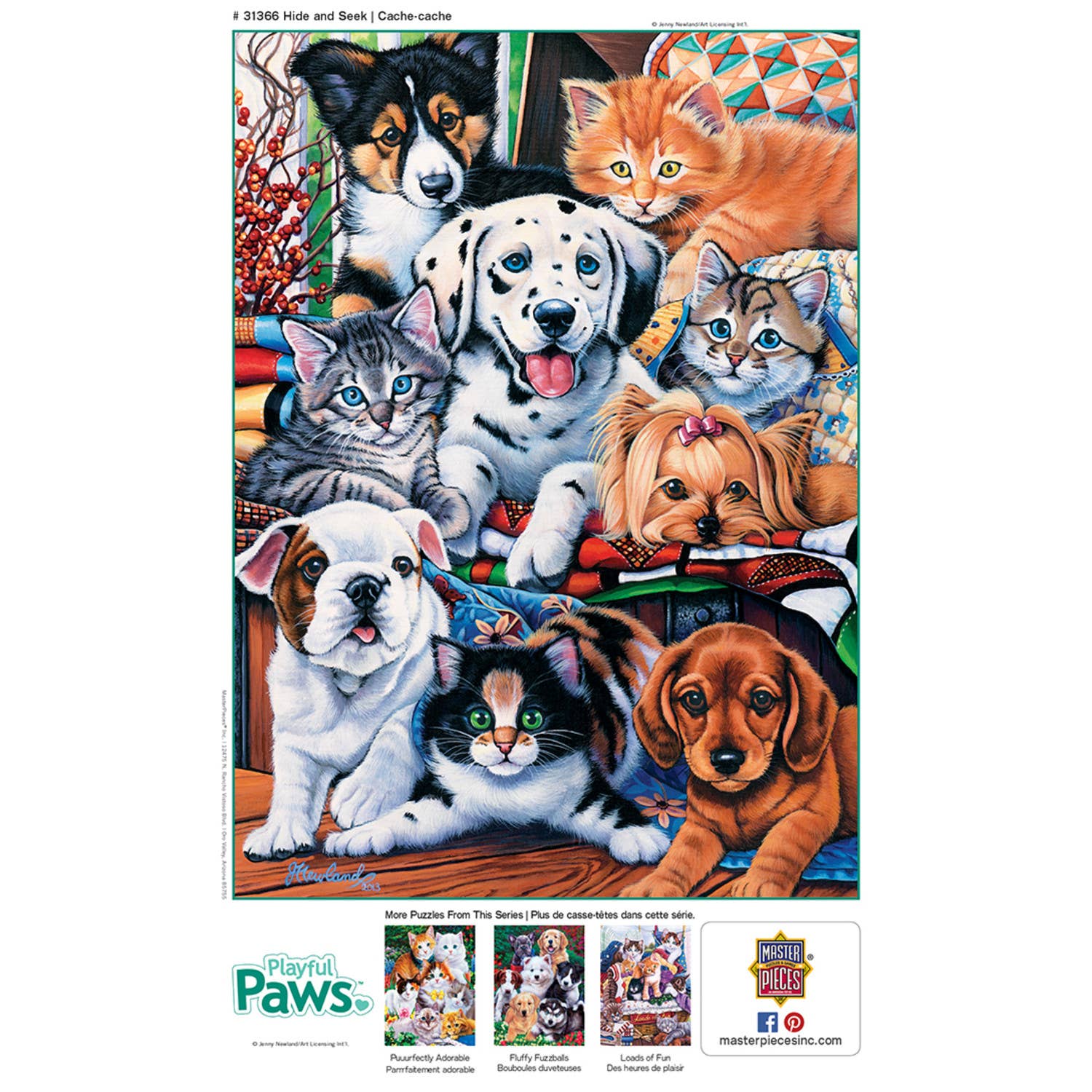 Playful Paws - Hide and Seek 300 Pc Puzzle by MasterPieces – The