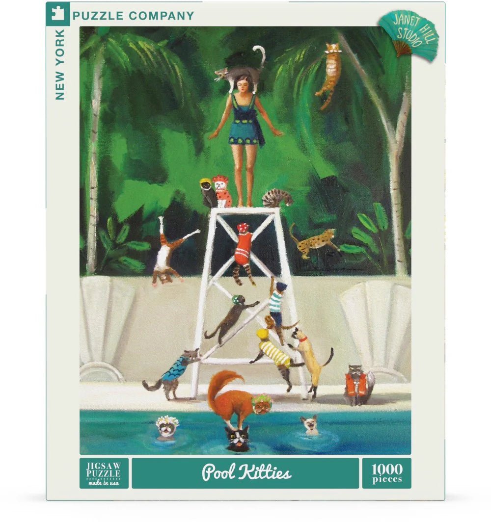 Pool Kitties 1000 Piece Jigsaw Puzzle by New York Puzzle Company - New York Puzzle Company - Jigsaw Puzzles - The Puzzle Center